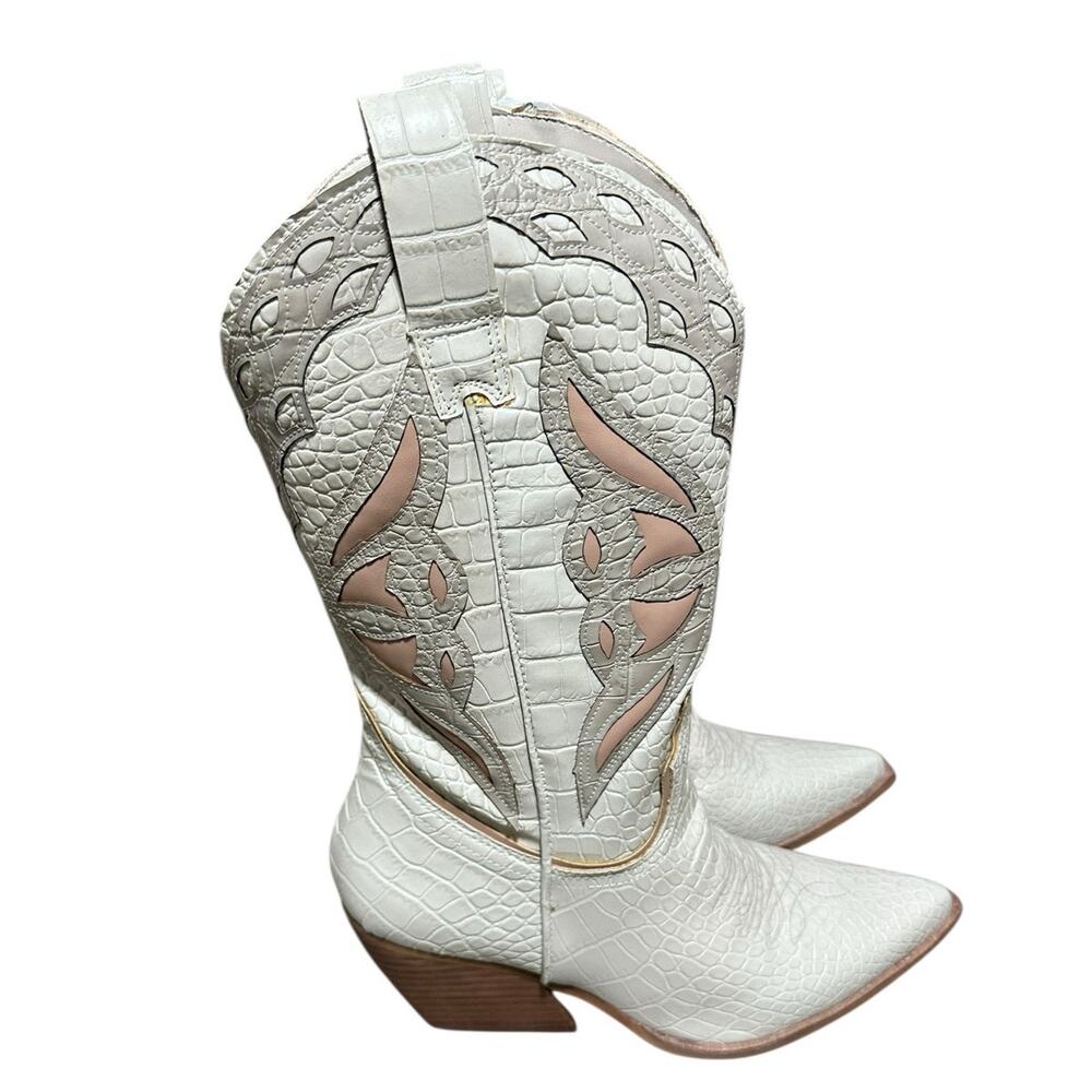 STEVE MADDEN Cowboy Boot Wynter Boot in Bone Mult… - image 8